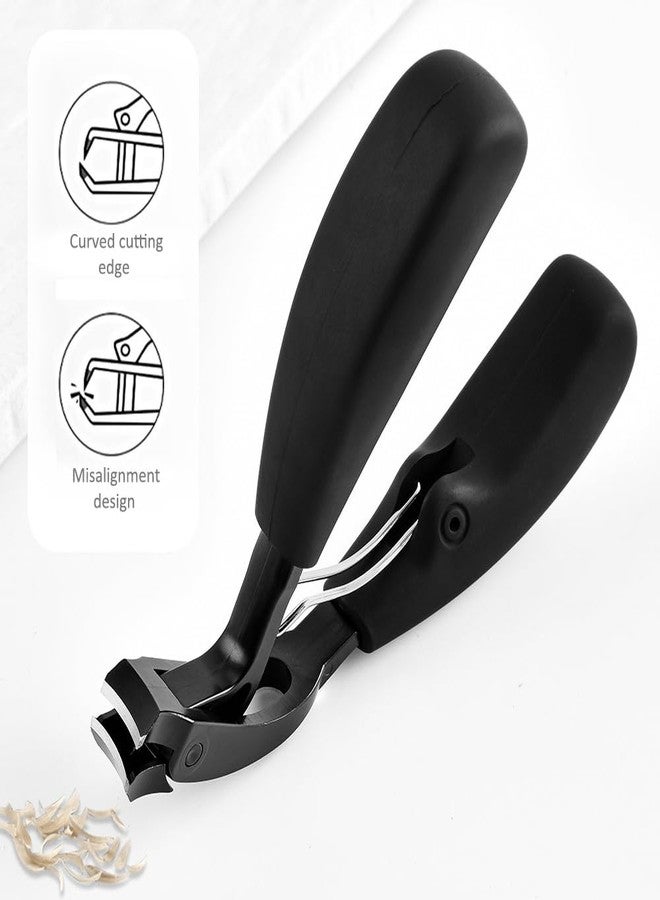 ONOLA Toenail Clipper and Fingernail Clipper，Ergonomic Non-Slip Long Handle Nail Clippers for Seniors (Black) - Image 3